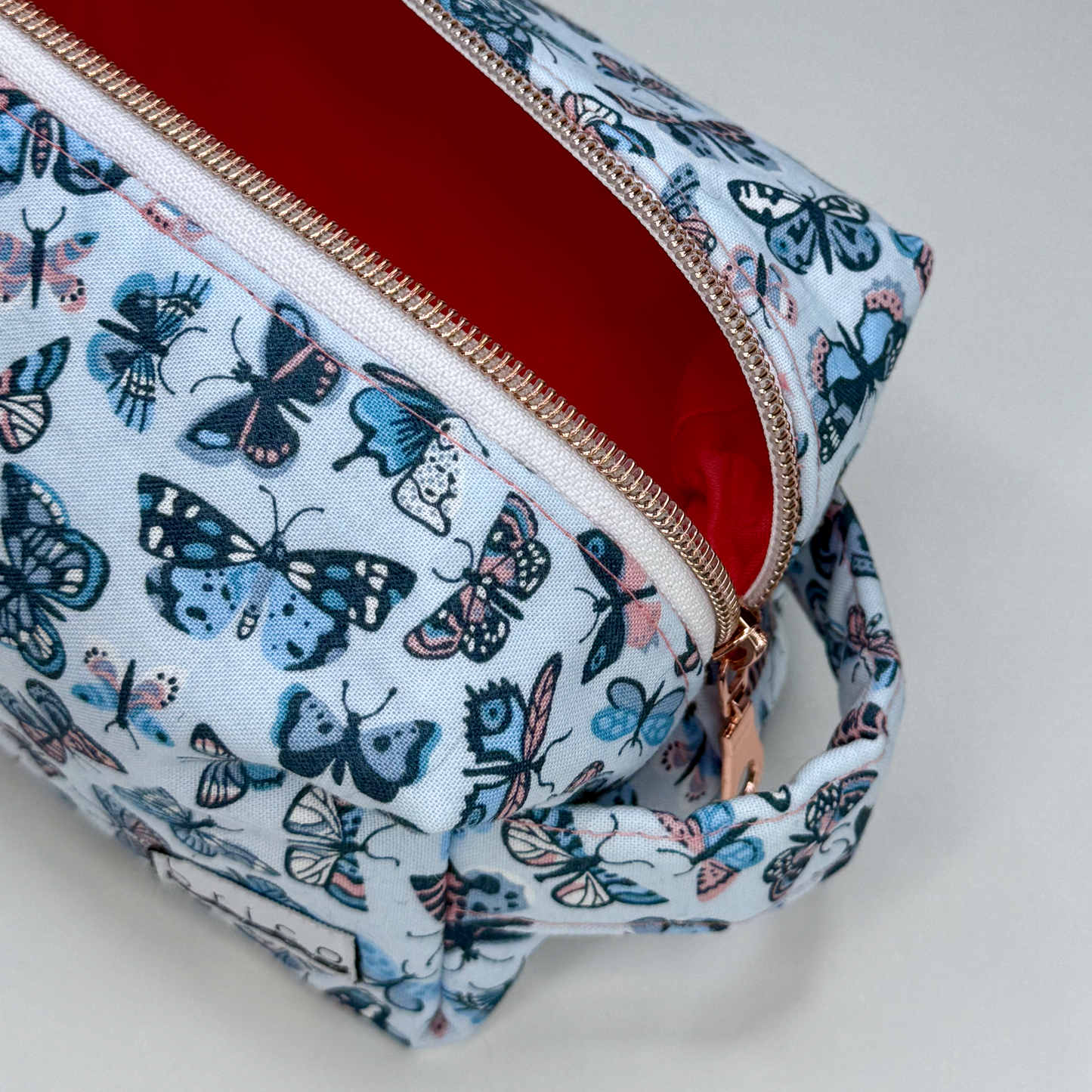 Boxy Cotton Cosmetic Pouch - Whimsical Wings
