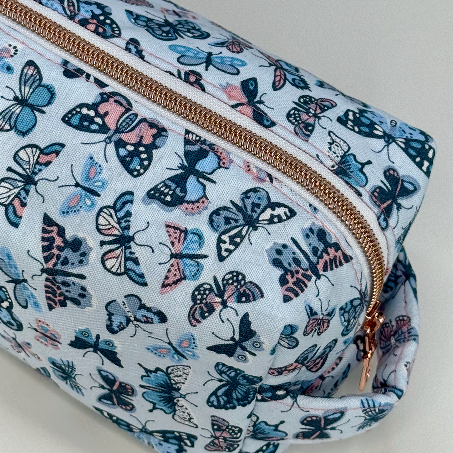 Boxy Cotton Cosmetic Pouch - Whimsical Wings