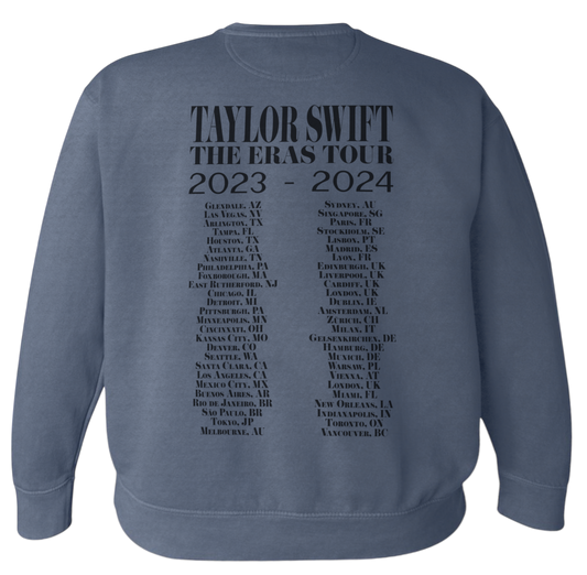 Eras Tour Blue Crewneck Sweatshirt - Inspired by Official Merch