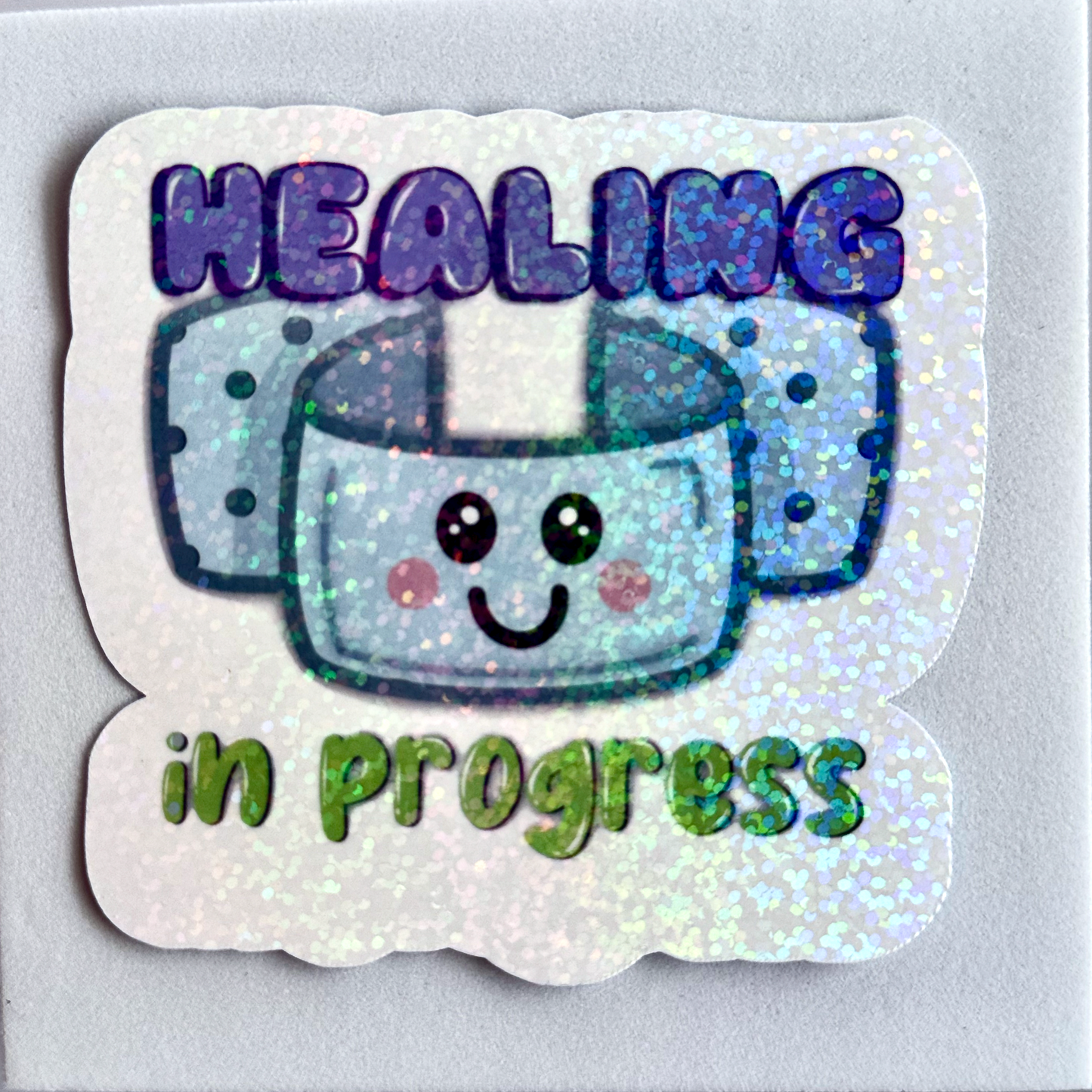"Healing in Progress" Kawaii Bandage Waterproof Vinyl Sticker
