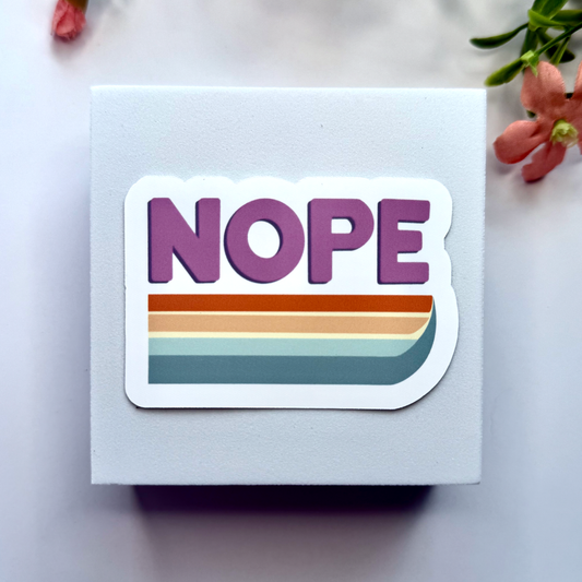 "NOPE" Retro Matte Vinyl Sticker