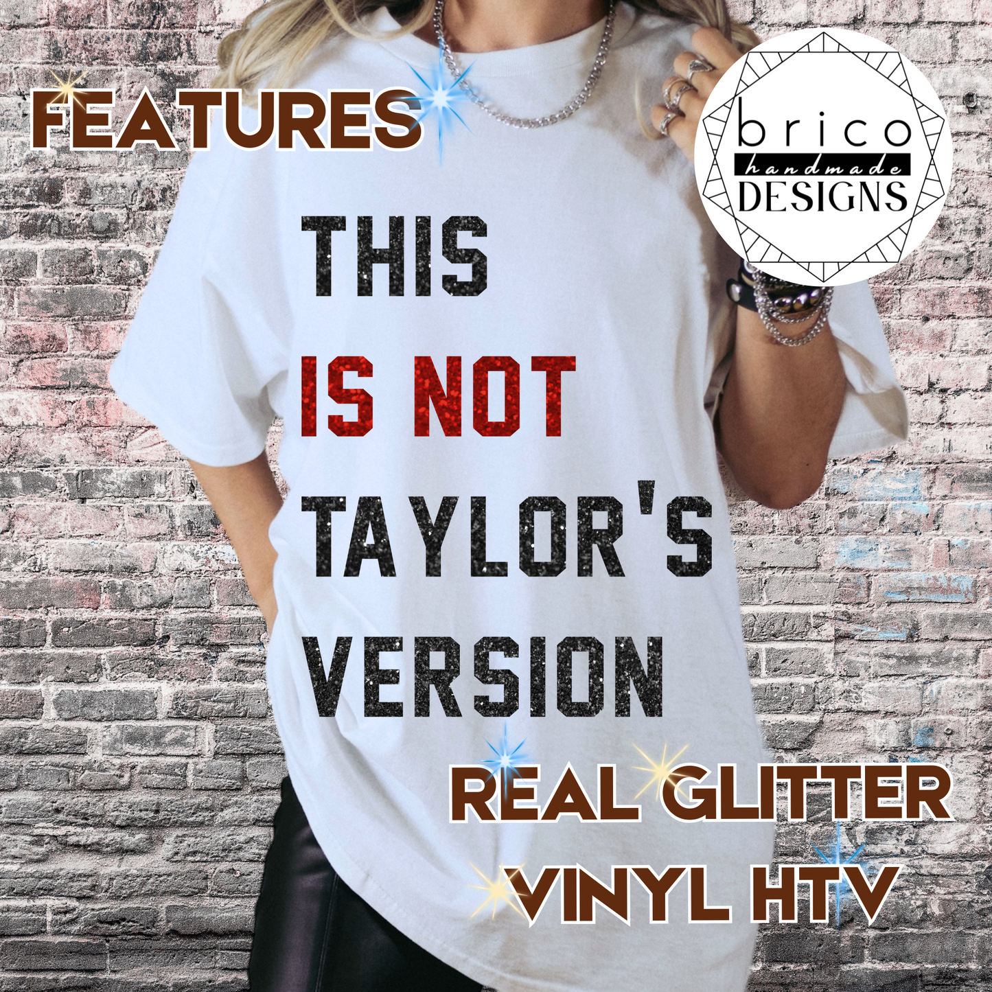 "This is Not Taylor's Version" Glitter Tee | Swiftie Humor Shirt