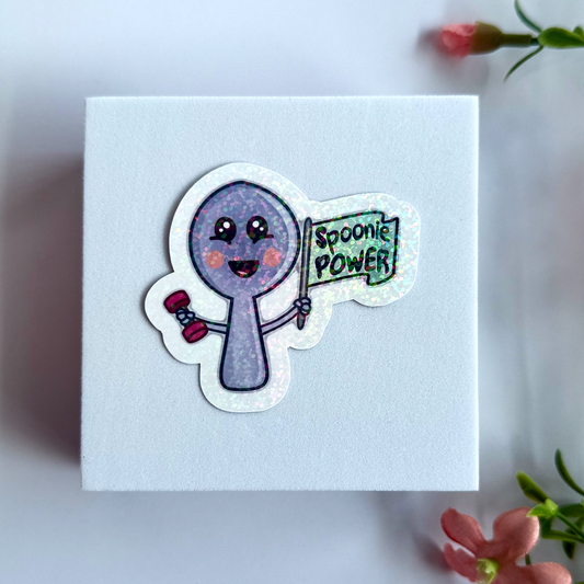 "Spoonie Power" Holographic Vinyl Sticker
