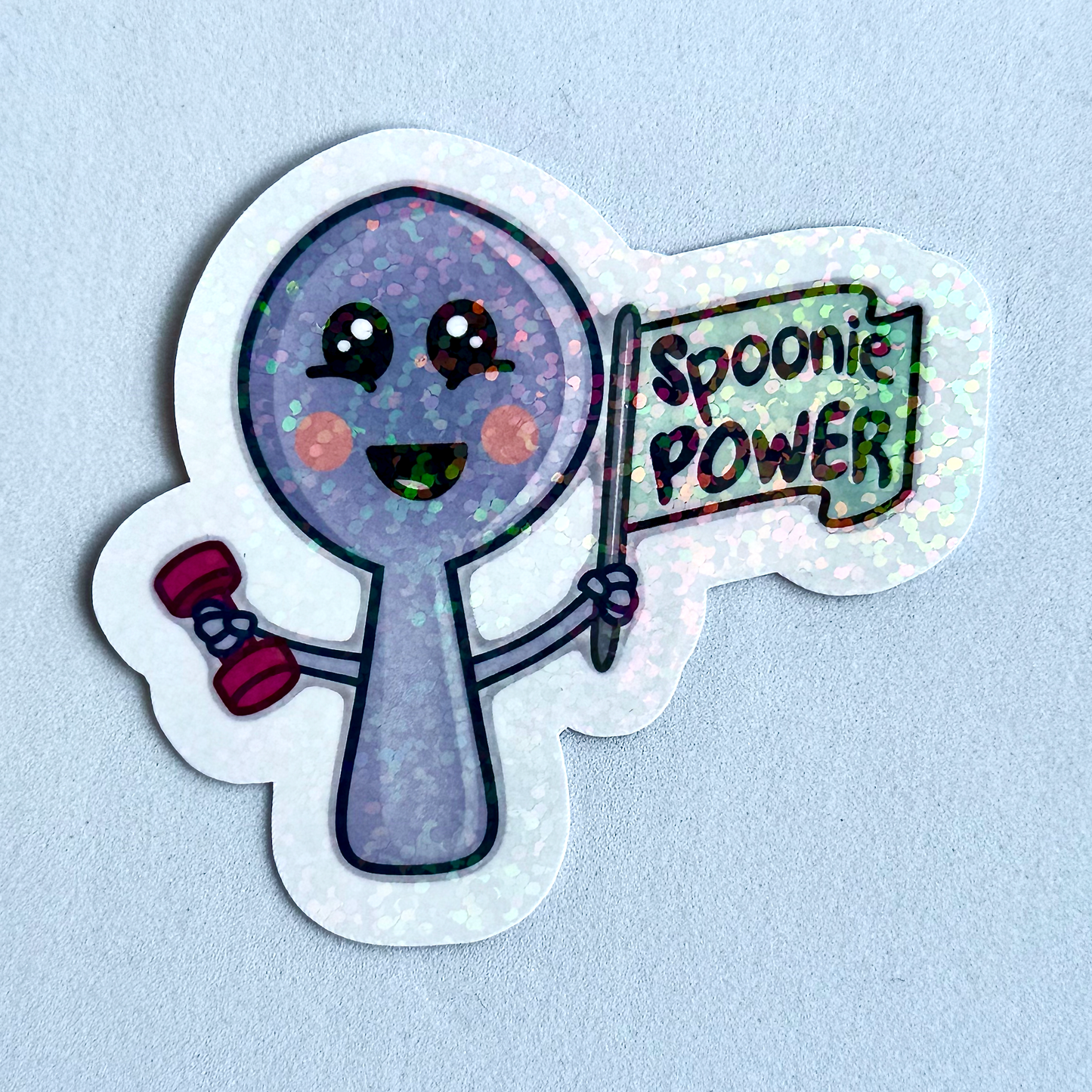 "Spoonie Power" Holographic Vinyl Sticker