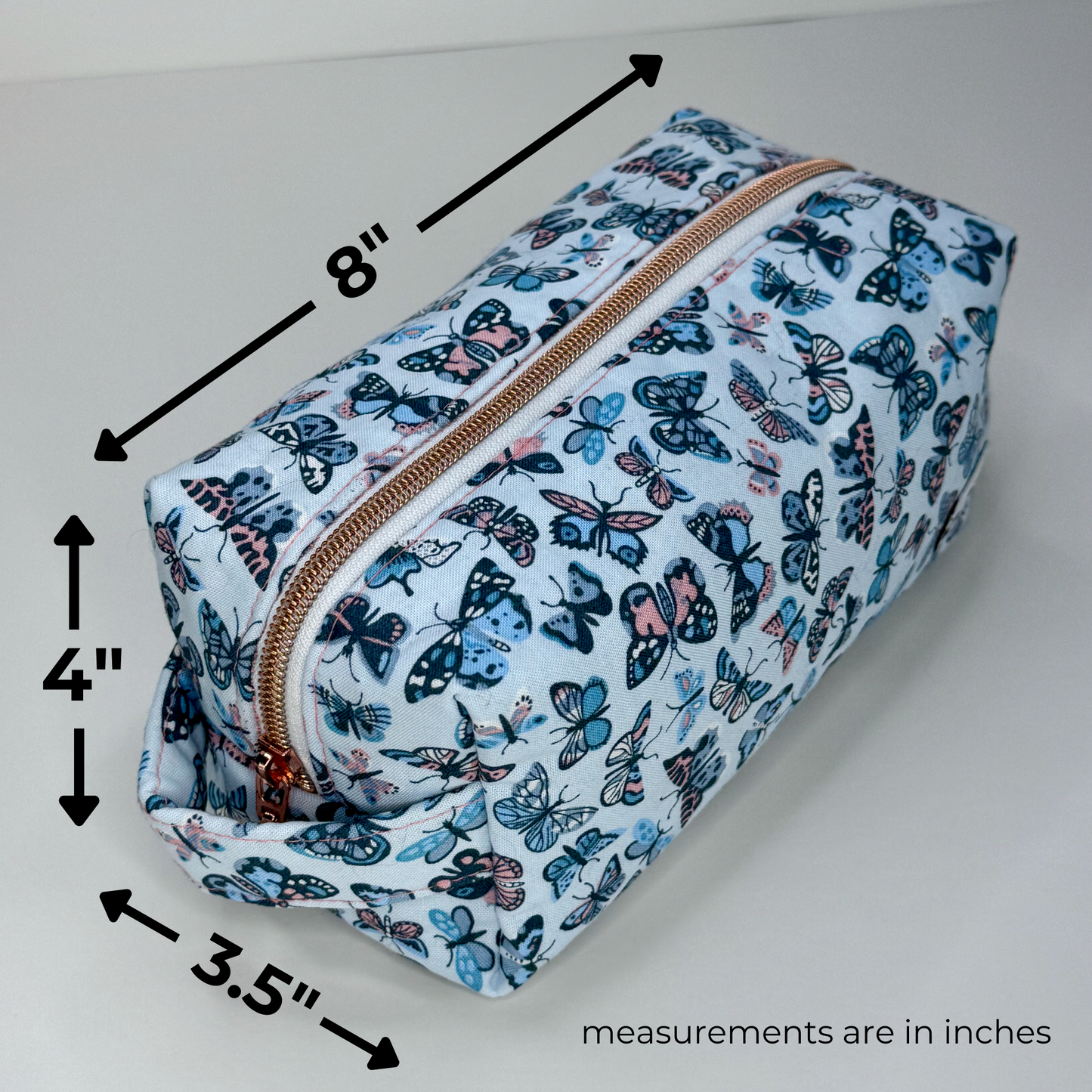Boxy Cotton Cosmetic Pouch - Whimsical Wings