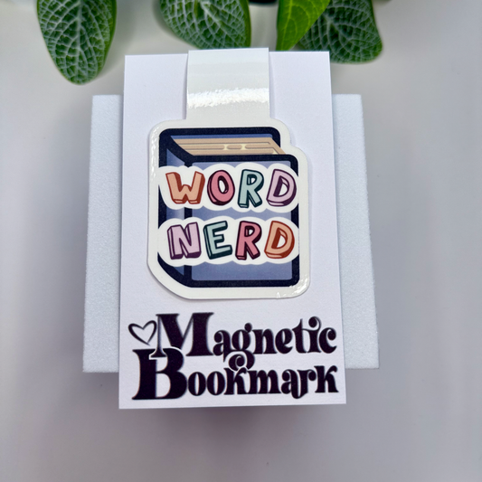 "Word Nerd" Magnetic Bookmark | Cute Bookish Gift Pastel