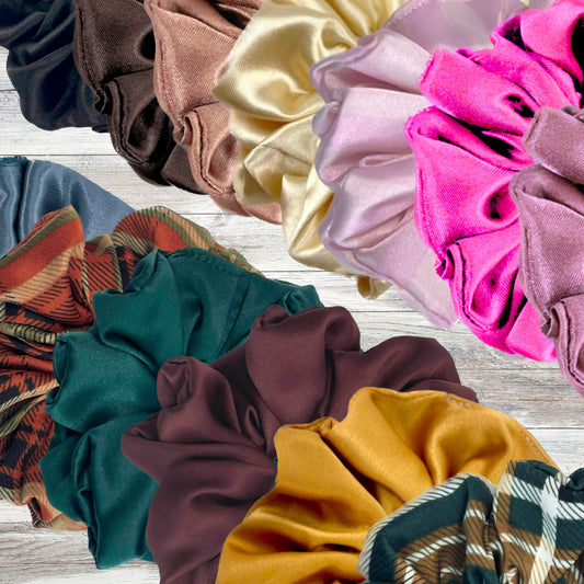 Silky Satin Spiral Scrunchies