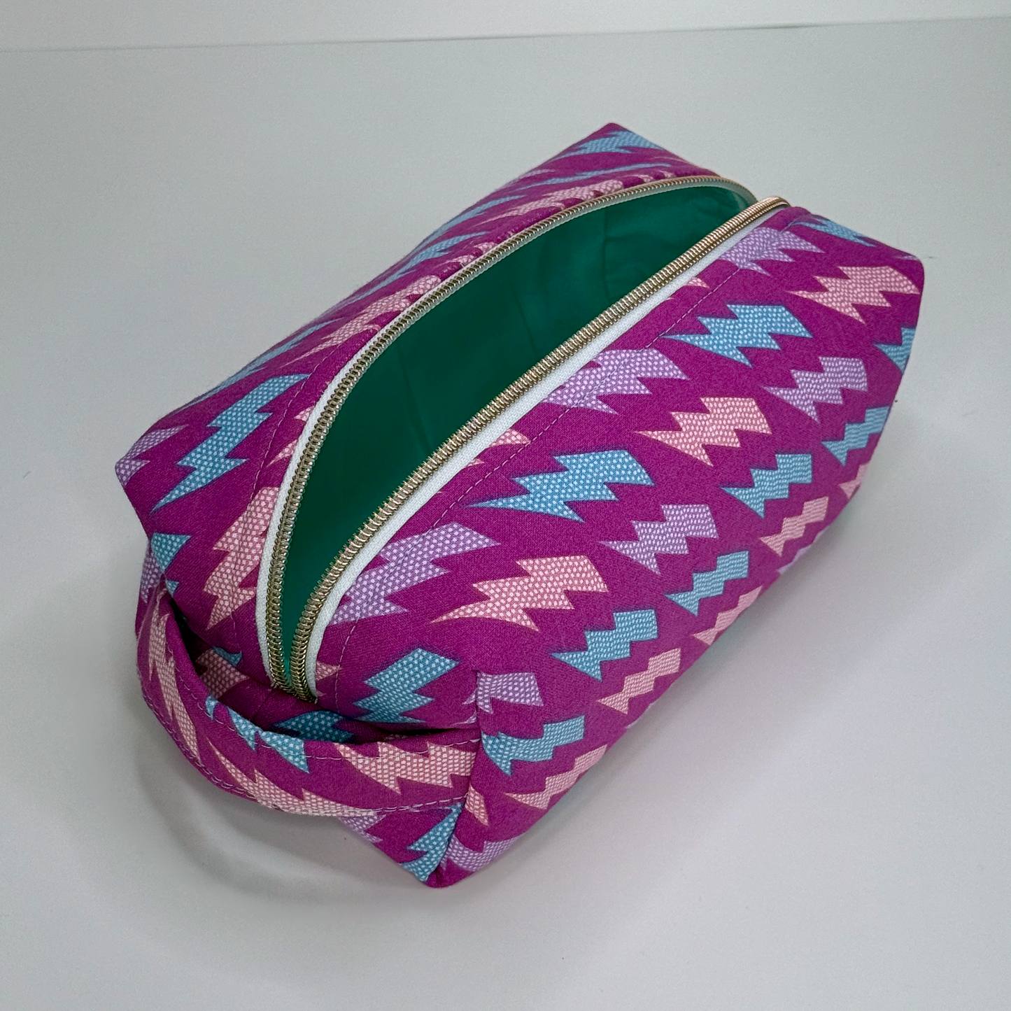 Boxy Cotton Cosmetic Pouch - Electric Dreams