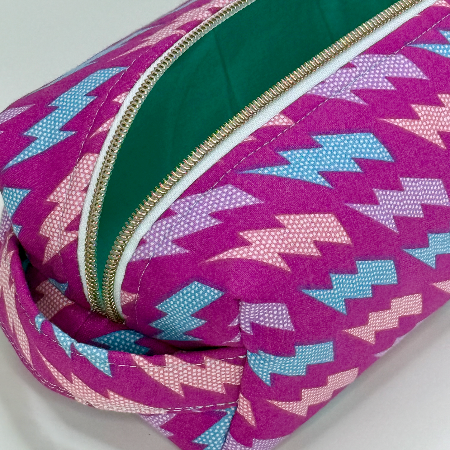 Boxy Cotton Cosmetic Pouch - Electric Dreams