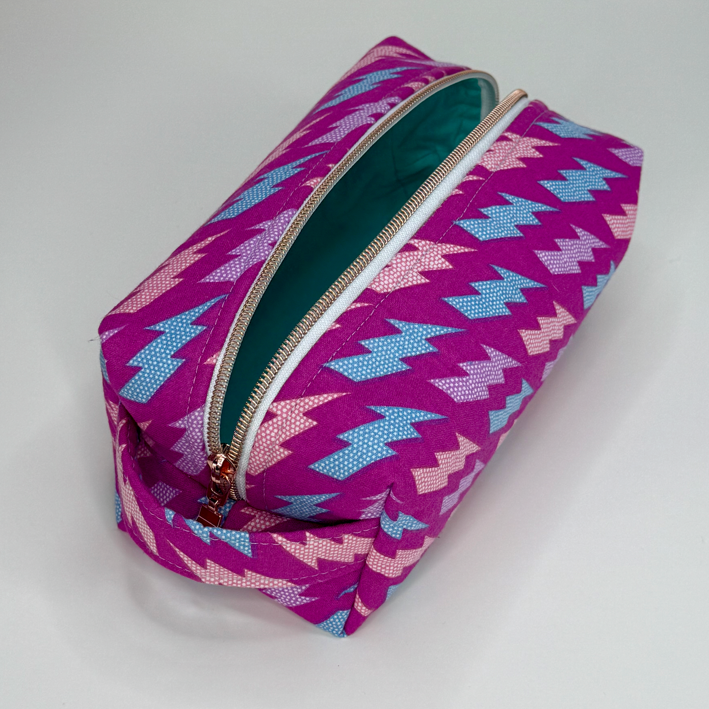 Boxy Cotton Cosmetic Pouch - Electric Dreams
