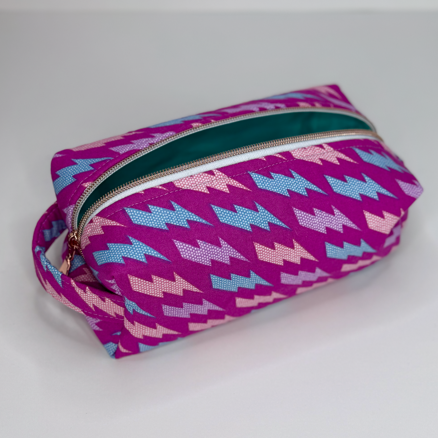 Boxy Cotton Cosmetic Pouch - Electric Dreams