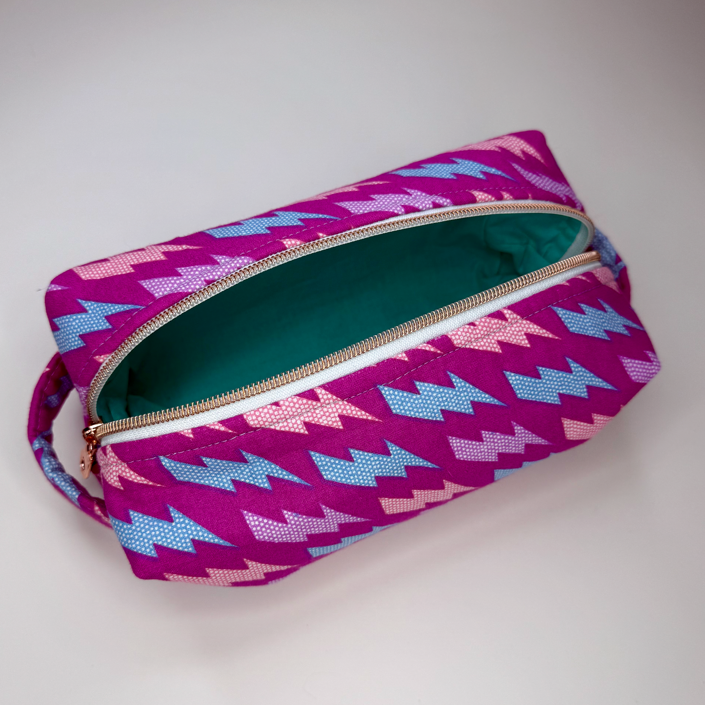 Boxy Cotton Cosmetic Pouch - Electric Dreams