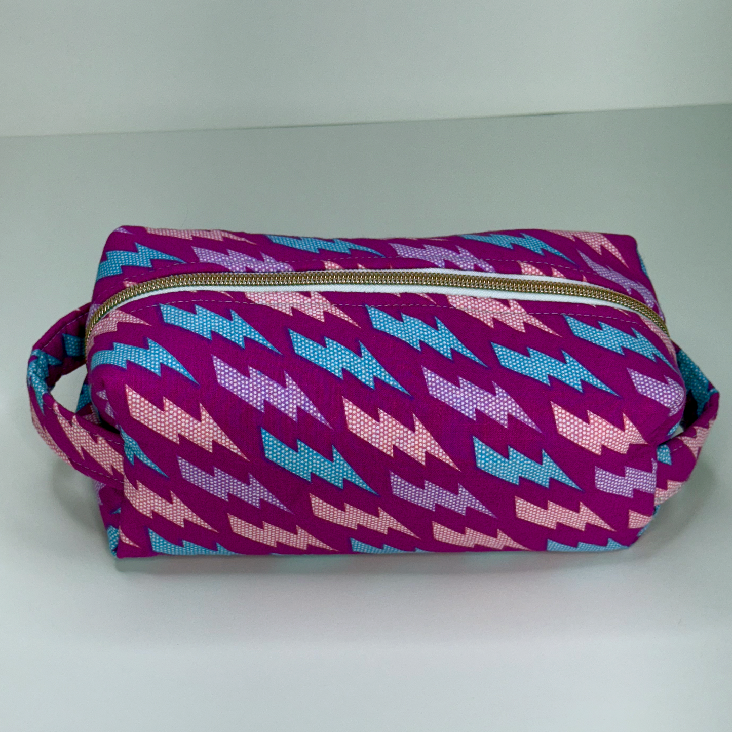 Boxy Cotton Cosmetic Pouch - Electric Dreams