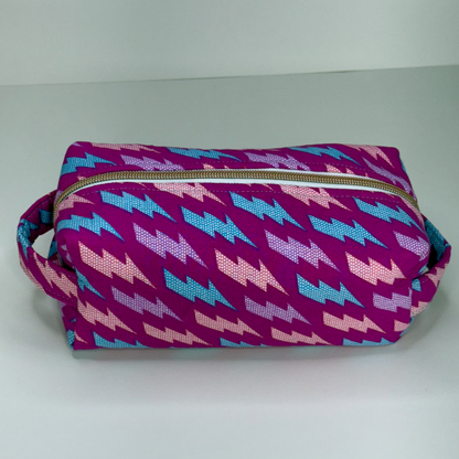Boxy Cotton Cosmetic Pouch - Electric Dreams