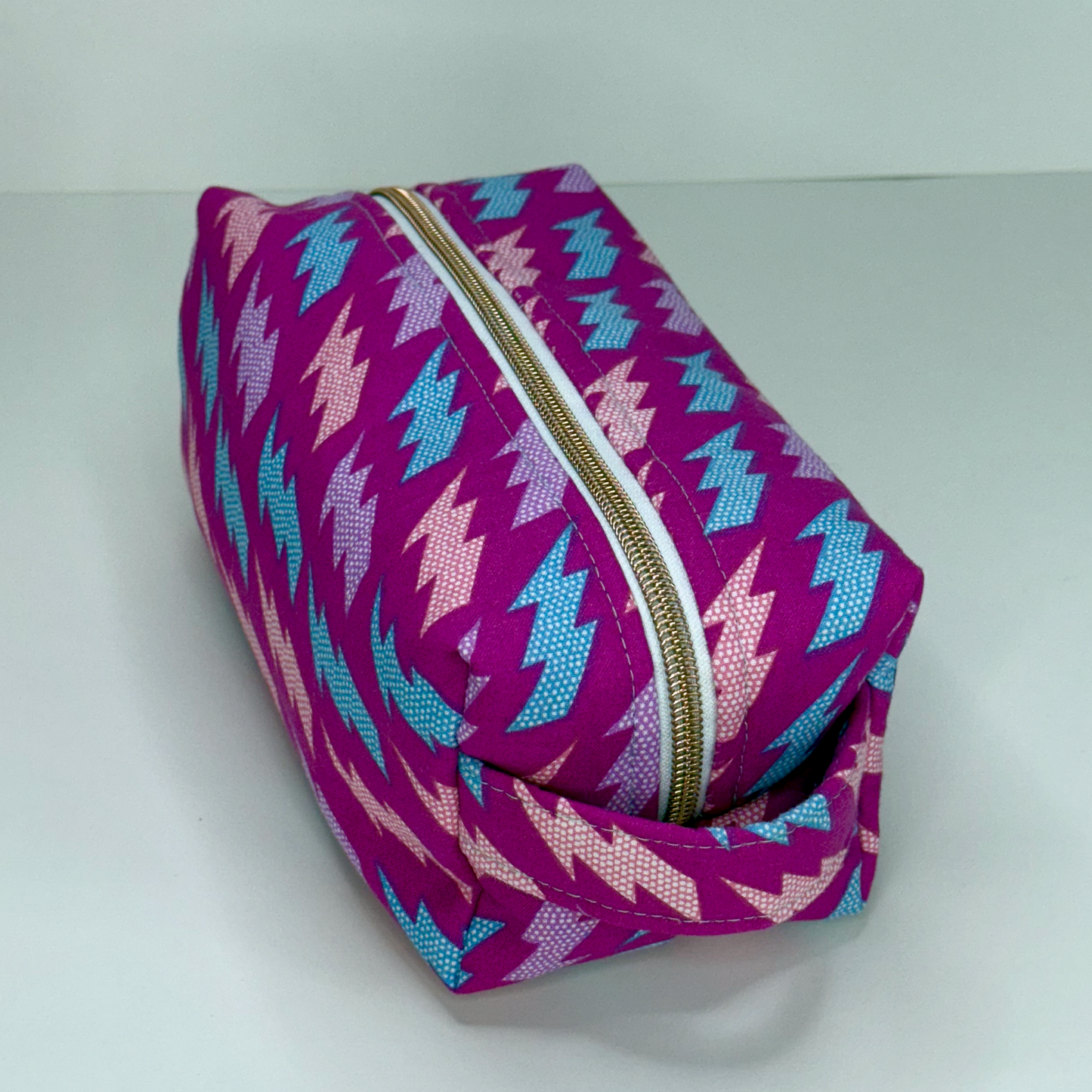 Boxy Cotton Cosmetic Pouch - Electric Dreams