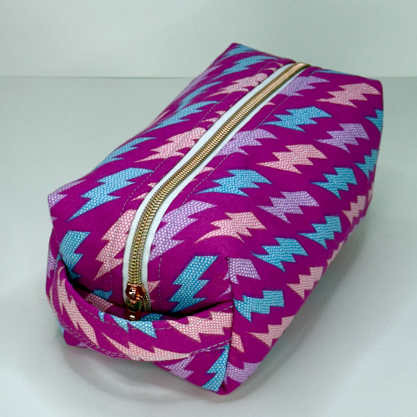 Boxy Cotton Cosmetic Pouch - Electric Dreams