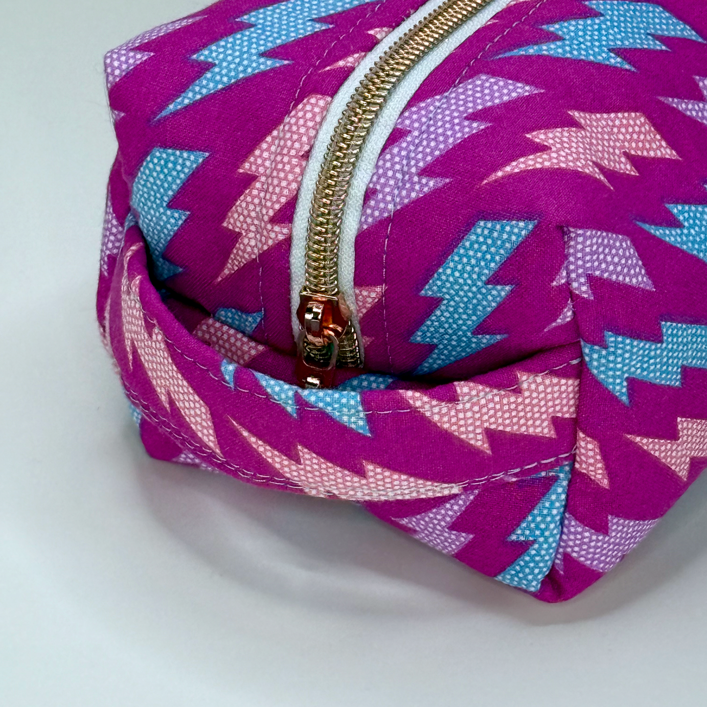 Boxy Cotton Cosmetic Pouch - Electric Dreams