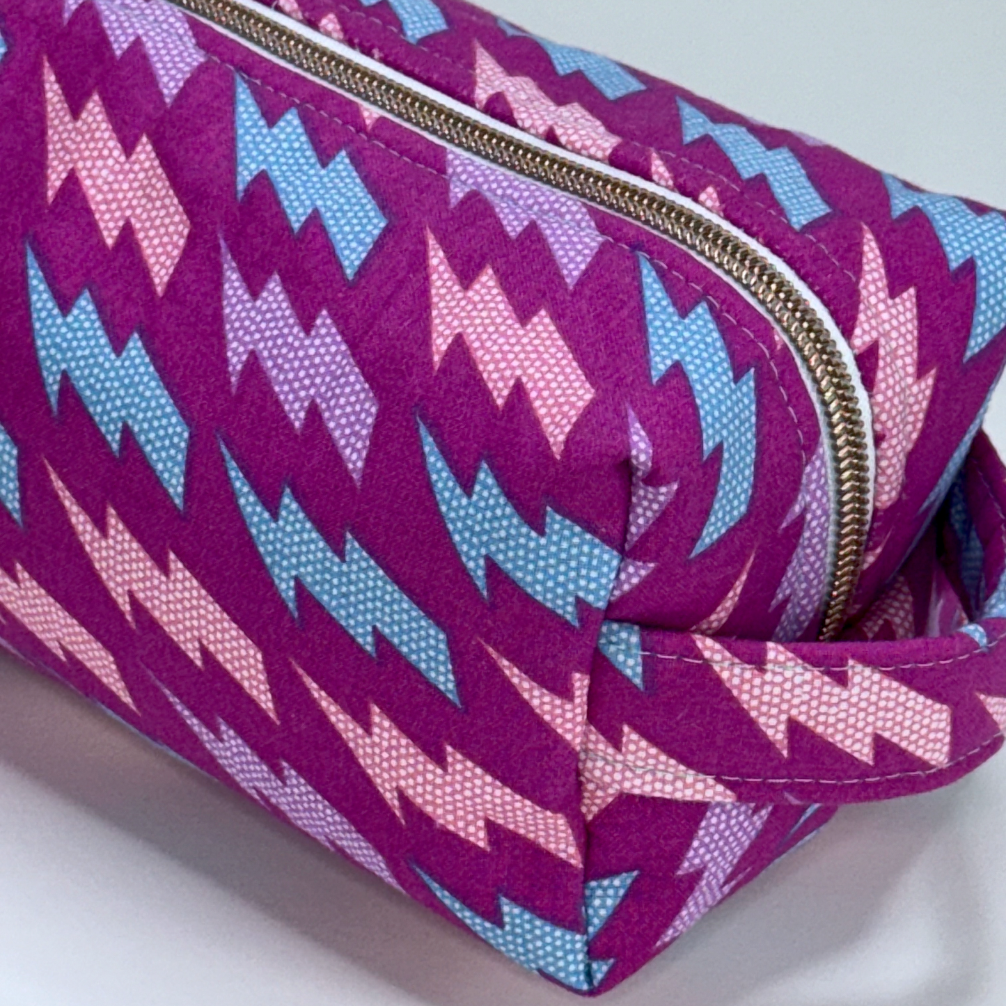 Boxy Cotton Cosmetic Pouch - Electric Dreams
