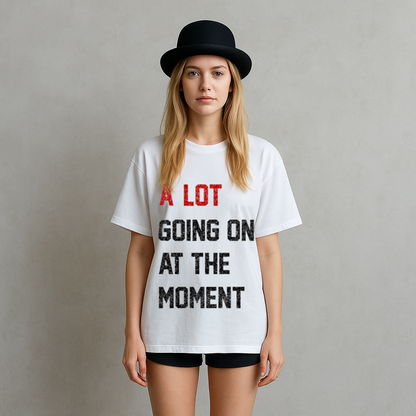 Taylor Swift "A Lot Going On" Glitter Text Tee | Swiftie Gift
