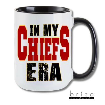 “In My Chiefs Era” Ceramic Mug – Swiftie NFL Fans, Meet Kelce!