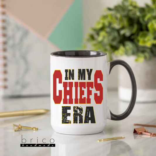 “In My Chiefs Era” Ceramic Mug – Swiftie NFL Fans, Meet Kelce!