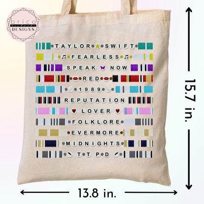 Taylor Swift Friendship Bracelets Canvas Tote Bag