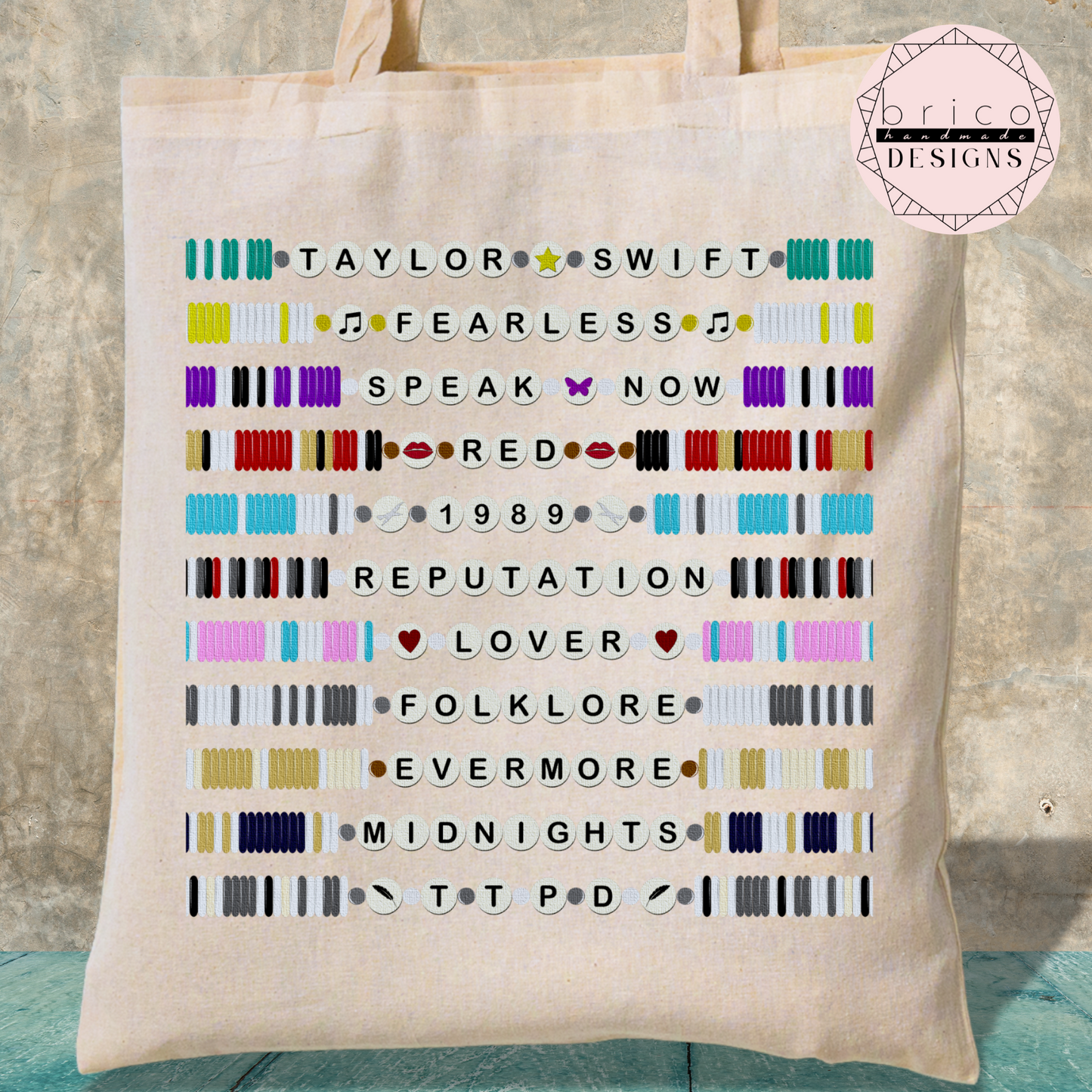 Taylor Swift Friendship Bracelets Canvas Tote Bag