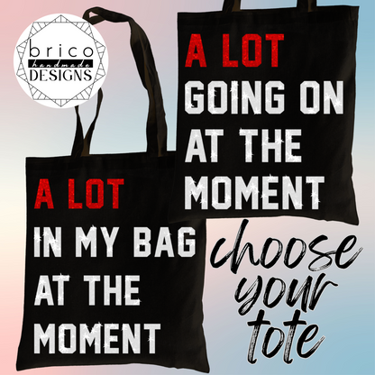 Taylor Swift Eras Tour Inspired Glitter Text Canvas Tote Bag