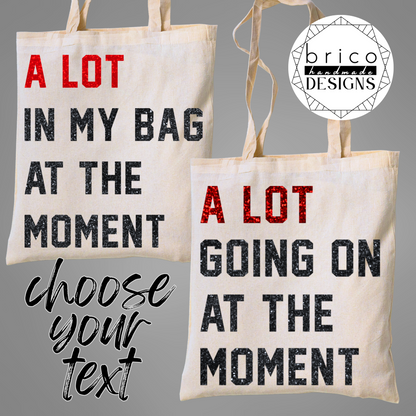 Taylor Swift Eras Tour Inspired Glitter Text Canvas Tote Bag