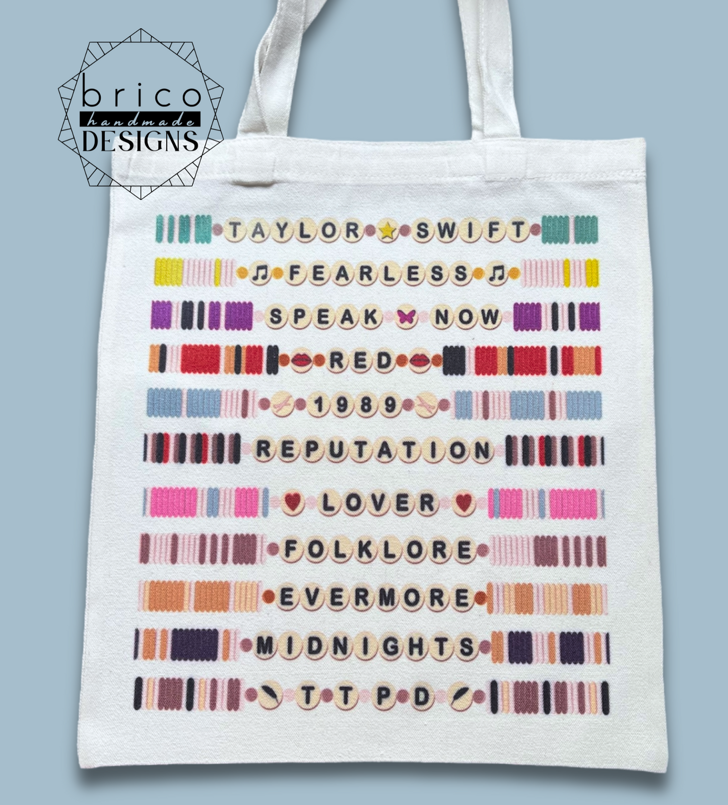 Taylor Swift Friendship Bracelets Canvas Tote Bag